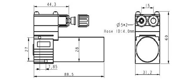 diaphragm liquid pump tf30d-c-dimension